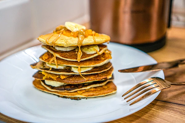 Pancakes con levadura sin grasa