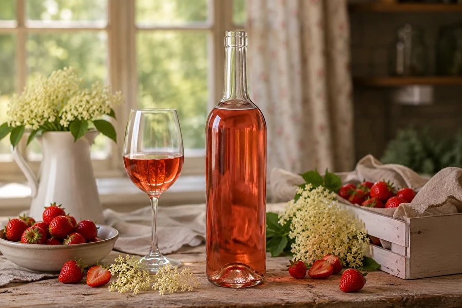 Browin Przepiśnik - Vino de fresa con un toque de flores de saúco negro